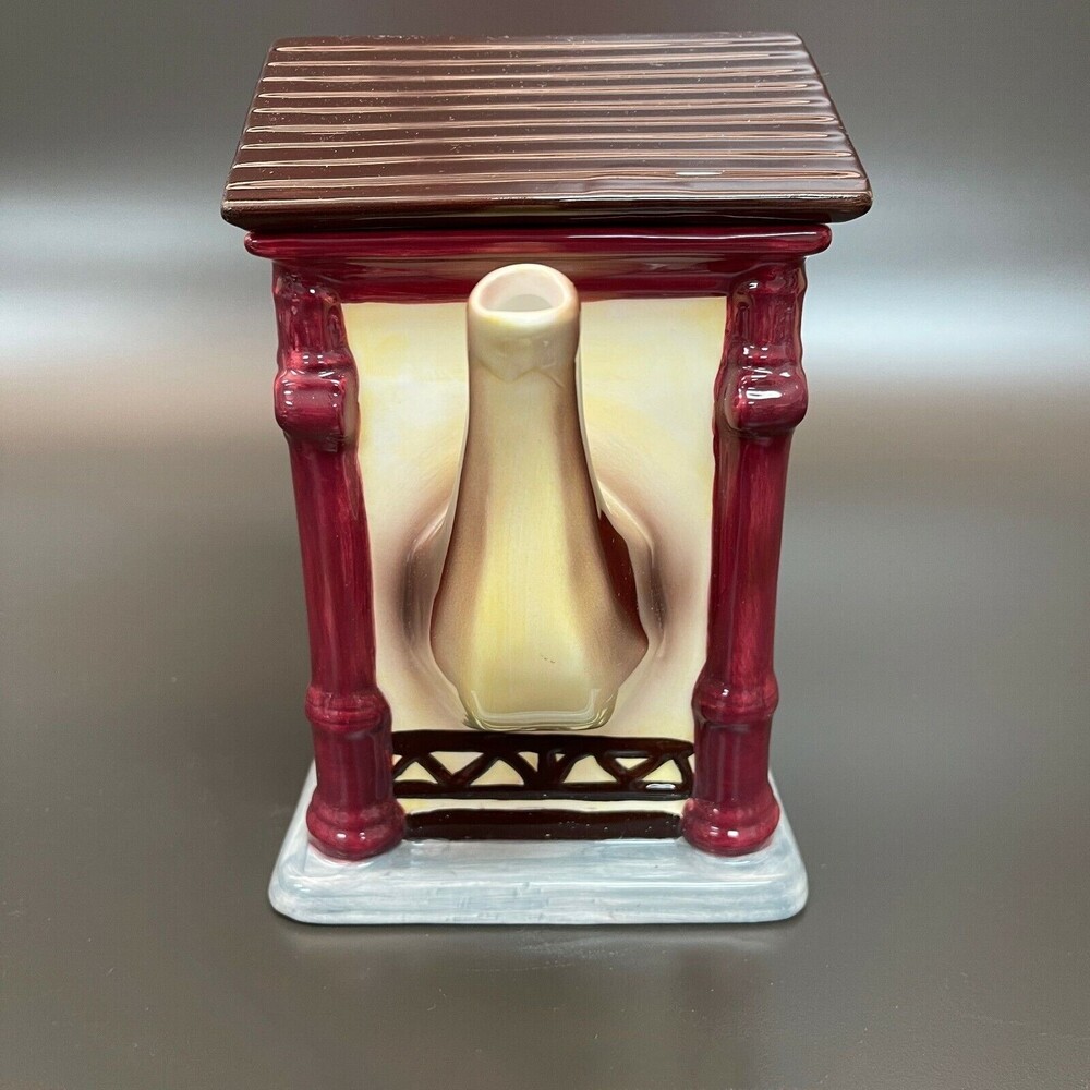 Decorative Ceramic Clock with face 8 1/8" High x 9 1/2" x 5 1/2" - Picture 2 of 9